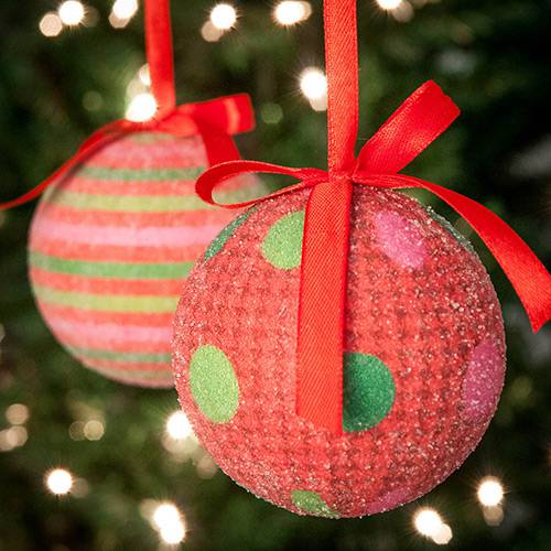 Tamanhos, Medidas e Dimensões do produto Kit de Bolas Decoradas 14 Peças 8cm + Caixa de Presente - Orb Christmas