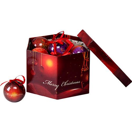 Tamanhos, Medidas e Dimensões do produto Kit de Bolas Decoradas "Merry Christmas", 7cm, 14 Unidades - Christmas Traditions