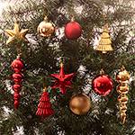 Tamanhos, Medidas e Dimensões do produto Kit de Bolas e Enfeites Vermelhos e Dourados 64 Peças - Orb Christmas