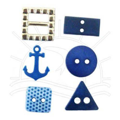 Tamanhos, Medidas e Dimensões do produto Kit de Botões Composê Azul 1615 - 6 Unid