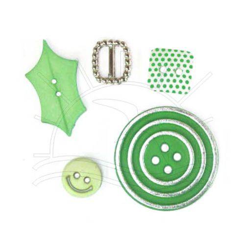 Tamanhos, Medidas e Dimensões do produto Kit de Botões Composê Verde 1620 - 5 Unid