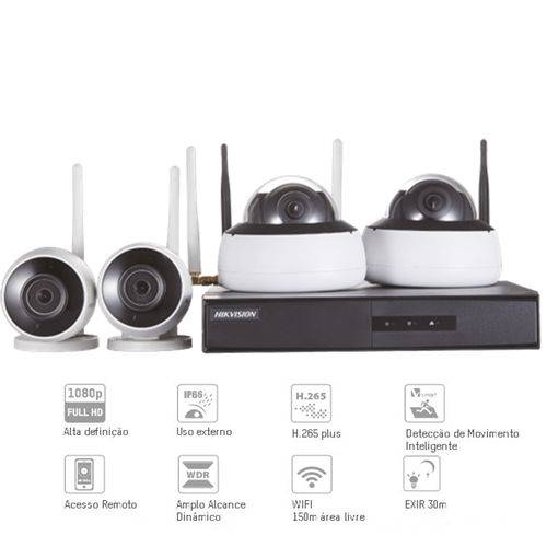 Tamanhos, Medidas e Dimensões do produto Kit de Monitoramento Wifi Nvr com 04 Câmeras Hikvision NK4W2-1T