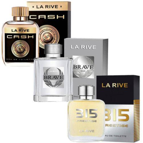 Tamanhos, Medidas e Dimensões do produto Kit de 3 Perfumes Cash 100ml+ Brave 100ml+ 315 Prestigie 100ml La Rive
