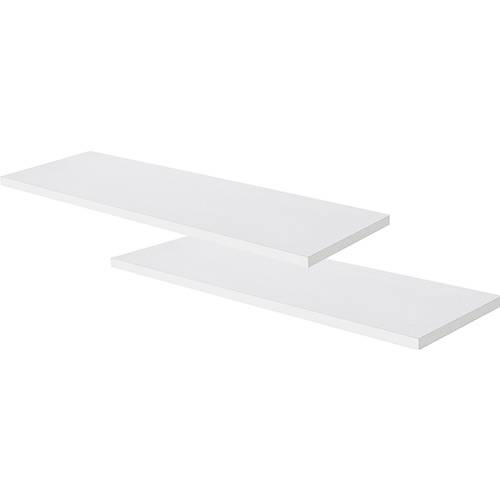 Tamanhos, Medidas e Dimensões do produto Kit de Prateleiras em MDP 20x60cm Branco + Suporte - Multivisão