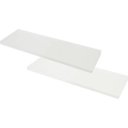 Tamanhos, Medidas e Dimensões do produto Kit de Prateleiras em MDP 10x60cm Branco + Suporte - Multivisão
