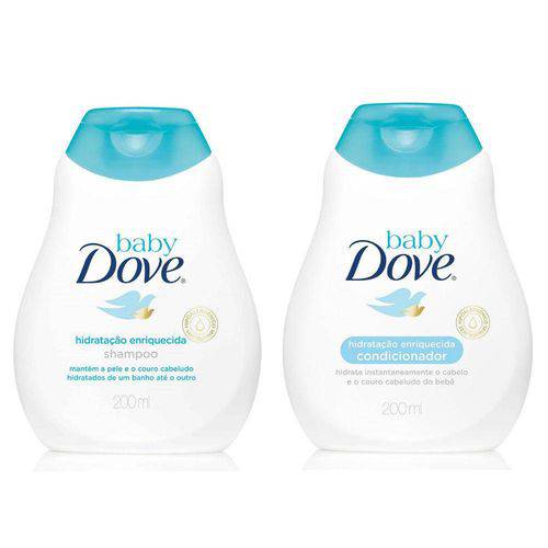 Tamanhos, Medidas e Dimensões do produto Kit Dove Baby Hidratação Enriquecida Shampoo 200ml + Condicionador 200ml