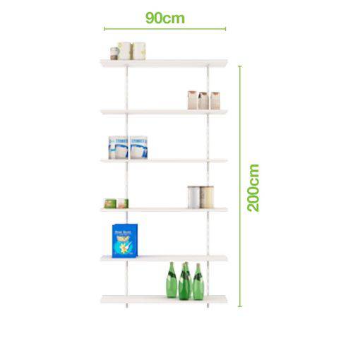 Tamanhos, Medidas e Dimensões do produto Kit Estante Versatil 90cm 6 Prateleiras Branca