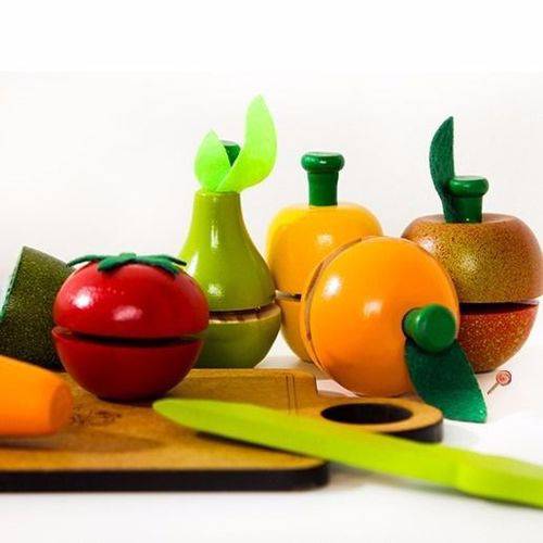 Tamanhos, Medidas e Dimensões do produto Kit Frutas e Legumes de Brinquedo com Corte - Newart