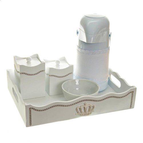Tamanhos, Medidas e Dimensões do produto Kit Higiene com Capa Fantasia Pérolas Brancas e Corôa Quarto Bebê Menina Menino