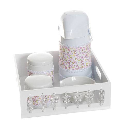 Tamanhos, Medidas e Dimensões do produto Kit Higiene com Porcelanas e Capa Borboleta Transparente Quarto Bebê Menina