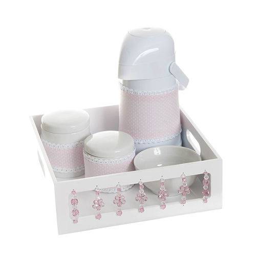 Tamanhos, Medidas e Dimensões do produto Kit Higiene com Porcelanas e Capa Florzinha Rosa Quarto Bebê Menina