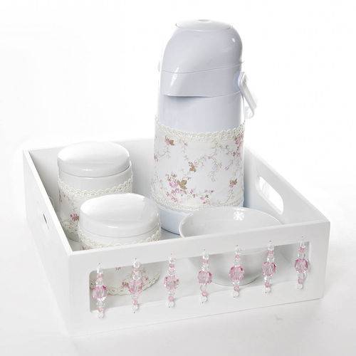 Tamanhos, Medidas e Dimensões do produto Kit Higiene com Porcelanas e Capa Pedra Rosa Quarto Bebê Menina
