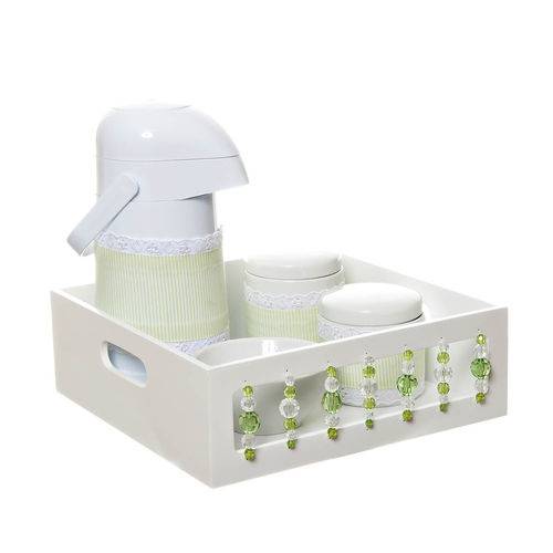 Tamanhos, Medidas e Dimensões do produto Kit Higiene com Porcelanas e Capa Pedra Verde Quarto Bebê Menino