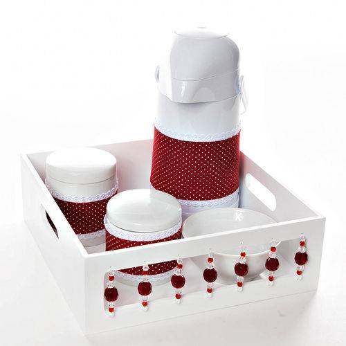 Tamanhos, Medidas e Dimensões do produto Kit Higiene com Porcelanas e Capa Pedra Vermelha Quarto Bebê Menina