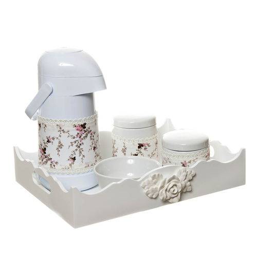 Tamanhos, Medidas e Dimensões do produto Kit Higiene com Porcelanas e Capa Resina Rosa Grande Quarto Bebê Menina