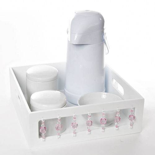 Tamanhos, Medidas e Dimensões do produto Kit Higiene Pedra Rosa Quarto Bebê Menina