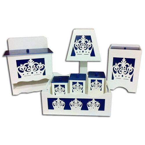 Tamanhos, Medidas e Dimensões do produto Kit Higiene Príncipe Coroa 7 Peças Azul Marinho
