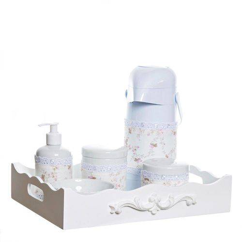 Tamanhos, Medidas e Dimensões do produto Kit Higiene Resina Arabesco com Porta Álcool-Gel e Capa Quarto Bebê Infantil Menina