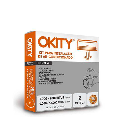 Tamanhos, Medidas e Dimensões do produto Kit Instalação Ar Condicionado Split 9.000 - 2m com Suporte - Okity