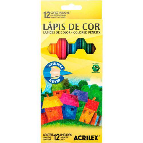Tamanhos, Medidas e Dimensões do produto Kit - Livro Fantasia Celta: Livro de Colorir Antiestresse + Lápis de Cor Acrilex Hexagonal 12 Cores