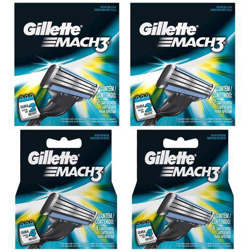 Tamanhos, Medidas e Dimensões do produto Kit Mach3 Gillette Regular com 12 Cargas