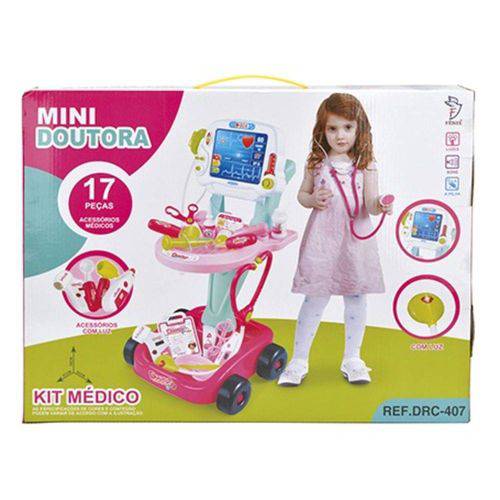 Tamanhos, Medidas e Dimensões do produto Kit Médico Mini Doutora Fênix Brinquedo Criança Rosa