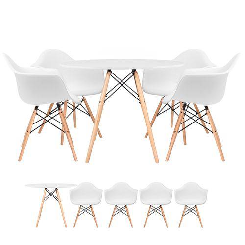 Tamanhos, Medidas e Dimensões do produto KIT - Mesa Eames 100 Cm + 4 Cadeiras Eames DAW - Branco