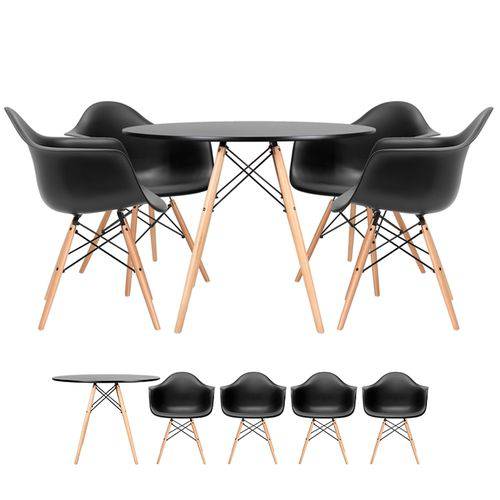 Tamanhos, Medidas e Dimensões do produto KIT - Mesa Eames 100 Cm + 4 Cadeiras Eames DAW - Preto