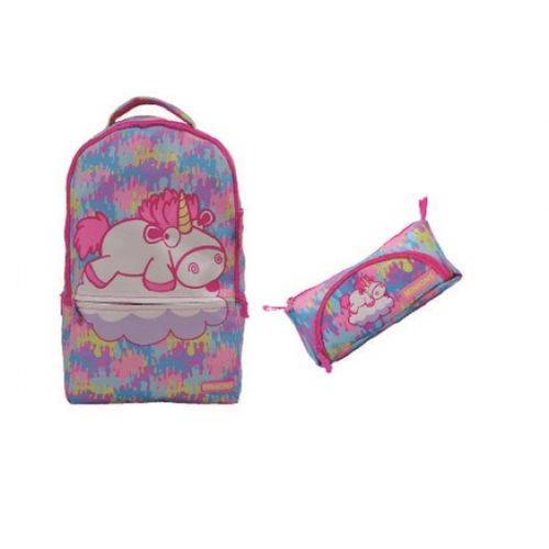 Tamanhos, Medidas e Dimensões do produto Kit Mochila + Estojo Minions Unicornio - 8260 e 8261 - Xeryus