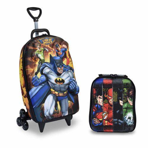 Tamanhos, Medidas e Dimensões do produto Kit Mochilete Mochila + Lancheira Liga Batman Max Toy 3d