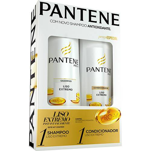 Tamanhos, Medidas e Dimensões do produto Kit Pantene Shampoo Liso Extremo 400ml + Condicionador Liso Extremo - 200ml
