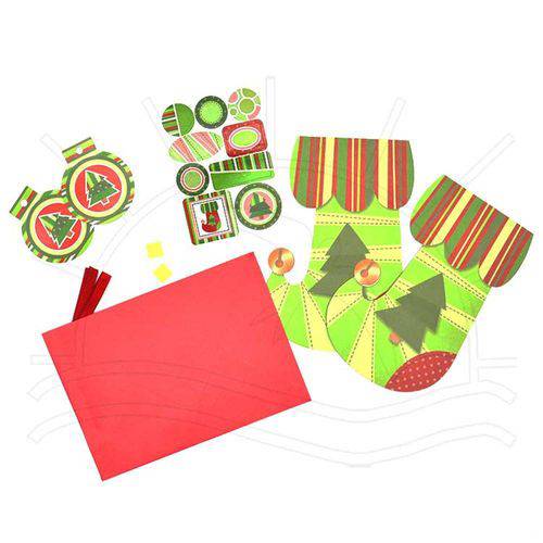 Tamanhos, Medidas e Dimensões do produto Kit para Cartão Toke e Crie - Meia de Natal