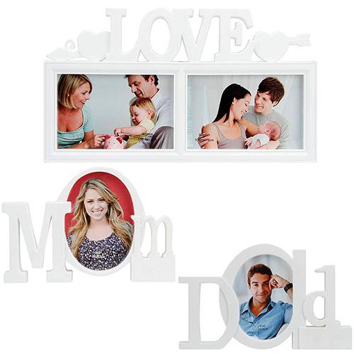 Tamanhos, Medidas e Dimensões do produto Kit Porta Retrato Família Love - At.home
