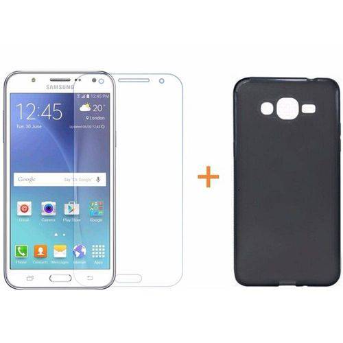 Tamanhos, Medidas e Dimensões do produto Kit Proteção Samsung Galaxy J3 Capa em Tpu Fumê e Película de Vidro Temperado