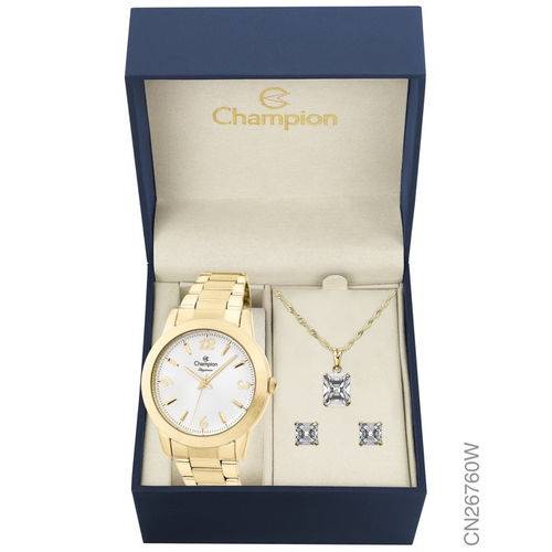 Tamanhos, Medidas e Dimensões do produto Kit Relógio Champion Dourado Feminino Cn26760w