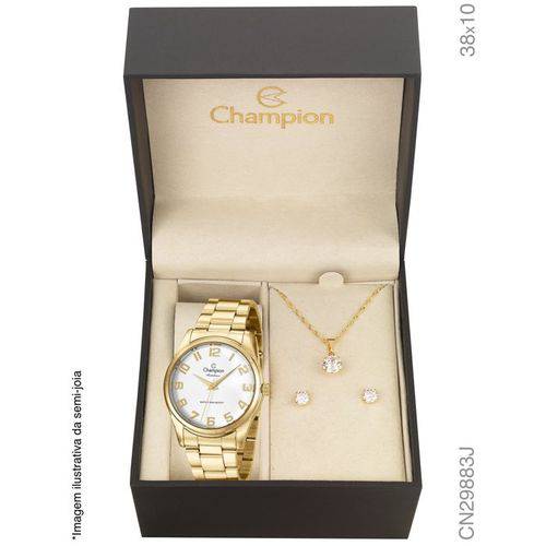 Tamanhos, Medidas e Dimensões do produto Kit Relógio Champion Feminino com Colar e Brincos CN29883J
