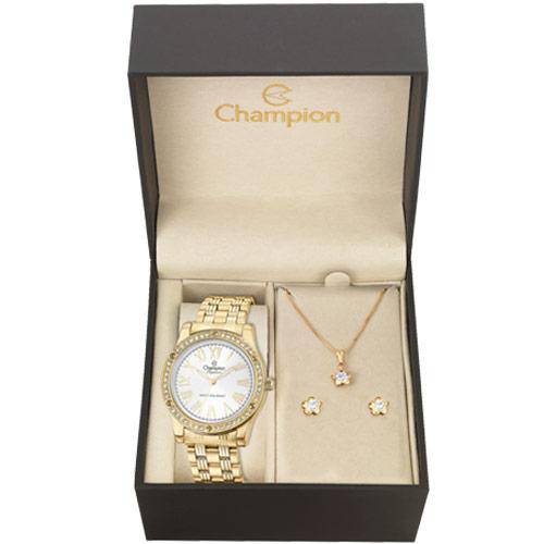 Tamanhos, Medidas e Dimensões do produto Kit Relógio Champion Feminino Elegance com Colar e Brincos Cn27287w