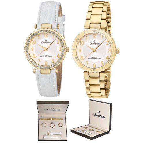 Tamanhos, Medidas e Dimensões do produto Kit Relógio Champion Feminino Troca Aro e Pulseiras CN28759H