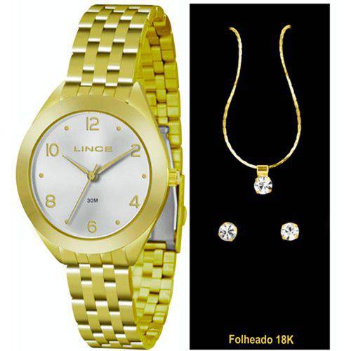 Tamanhos, Medidas e Dimensões do produto Kit Relógio Lince Feminino com Colar e Brincos Lrg4327l K139s2kx