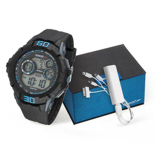 Tamanhos, Medidas e Dimensões do produto Kit Relógio Speedo Masculino Digital Preto 81157g0evnp1k2 com Carregador Portátil