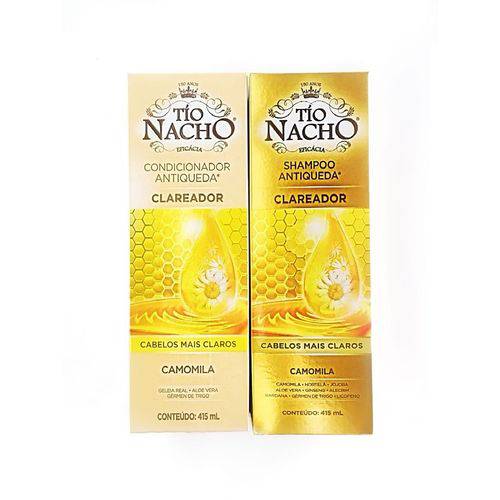 Tamanhos, Medidas e Dimensões do produto Kit Shampoo e Condicionador Clareador - Tio Nacho 415ml