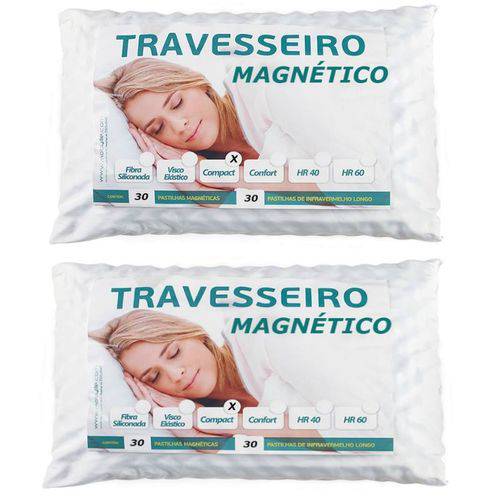 Tamanhos, Medidas e Dimensões do produto Kit 2 Travesseiros Magnético Infravermelho Longo com Capa 60 Pastilhas