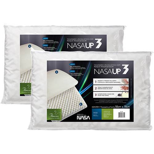 Tamanhos, Medidas e Dimensões do produto Kit 2 Travesseiros Nasa Up 3 - Fibrasca