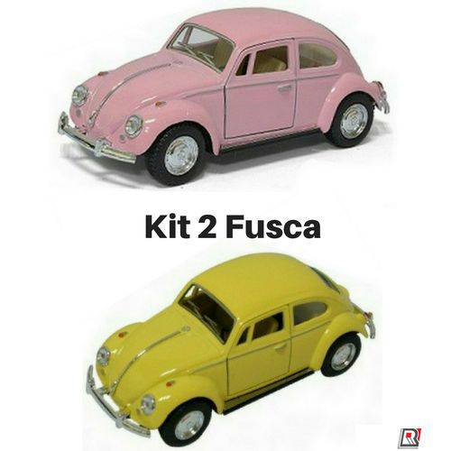 Tamanhos, Medidas e Dimensões do produto Kit 2 Volkswagen Fusca Nacional Carro de Coleção Ano 1967 Metal 13 Cm Escala 1/32