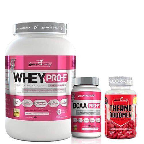 Tamanhos, Medidas e Dimensões do produto Kit Whey Pro-F Choco + Bcaa + Thermo Abdomen Bodyaction