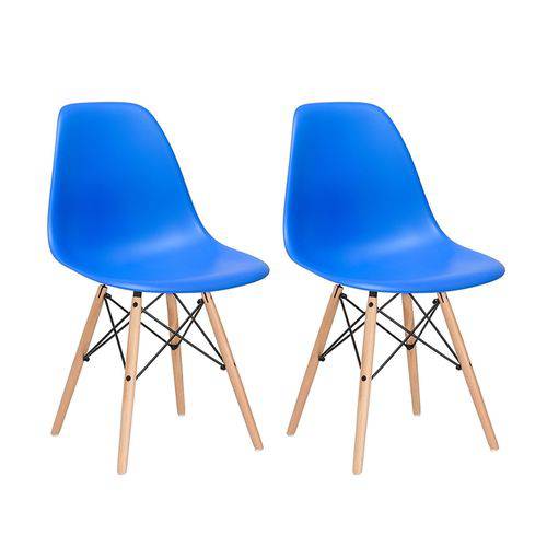 Tamanhos, Medidas e Dimensões do produto Kit - 2 X Cadeiras Charles Eames Eiffel DSW - Azul - Madeira Clara