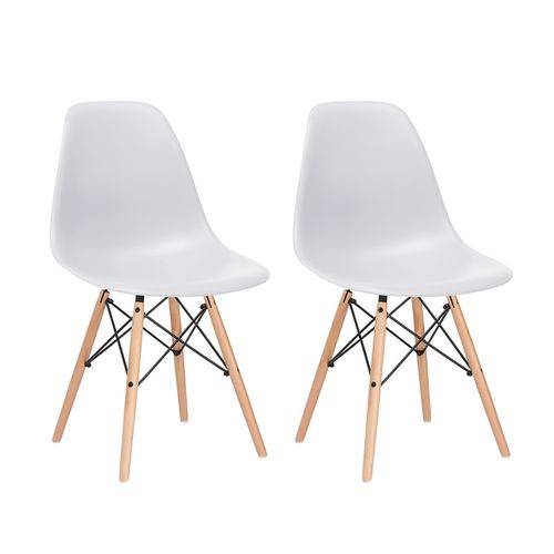 Tamanhos, Medidas e Dimensões do produto Kit - 2 X Cadeiras Charles Eames Eiffel DSW - Cinza Claro - Madeira Clara