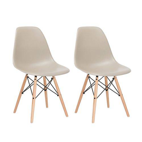 Tamanhos, Medidas e Dimensões do produto Kit - 2 X Cadeiras Charles Eames Eiffel DSW - Nude - Madeira Clara