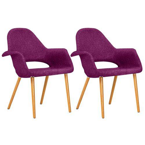 Tamanhos, Medidas e Dimensões do produto KIT - 2 X Cadeiras Estofadas - Saarinen - Orgânica - Lilás