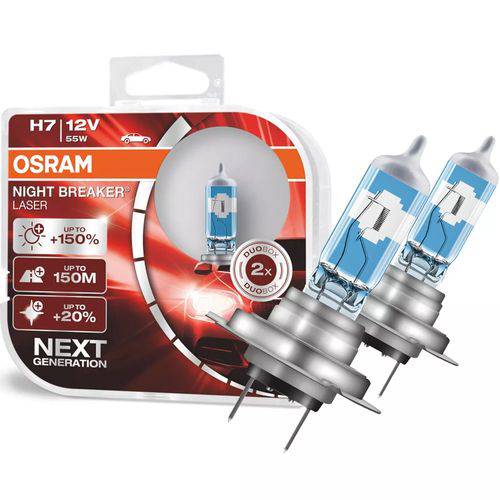 Tamanhos, Medidas e Dimensões do produto Lampada Osram Night Breaker Laser H7 Par Farol 150%+ Luz